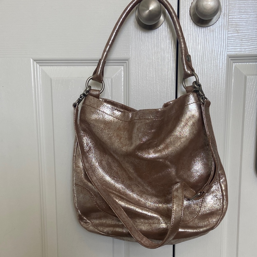 FRYE AND CO. Brown and Gold Shoulder Bag
